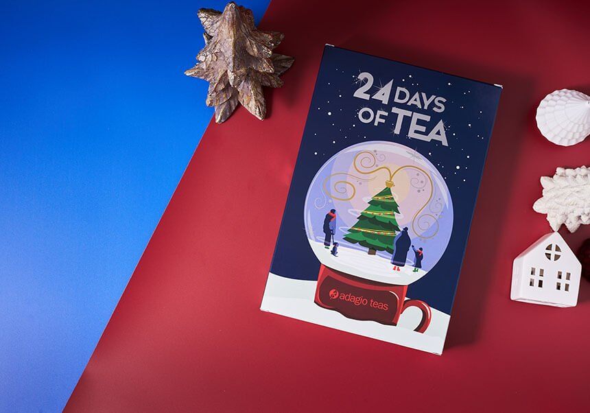 Adagio 2026 Snowglobe tea advent calendar product shot