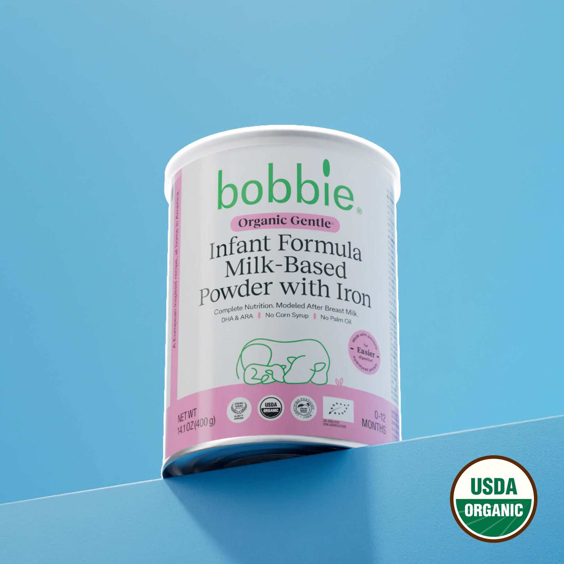 Can of Bobbie Organic Gentle Infant Formula