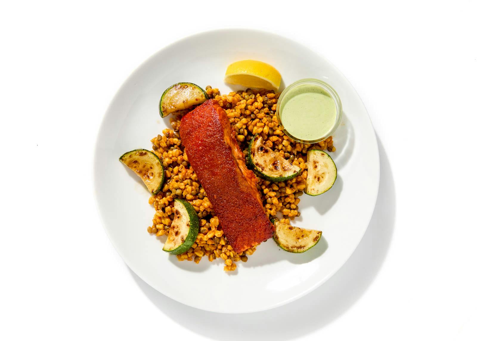 CookUnity harissa citrus glazed salmon by chef Einat Admony