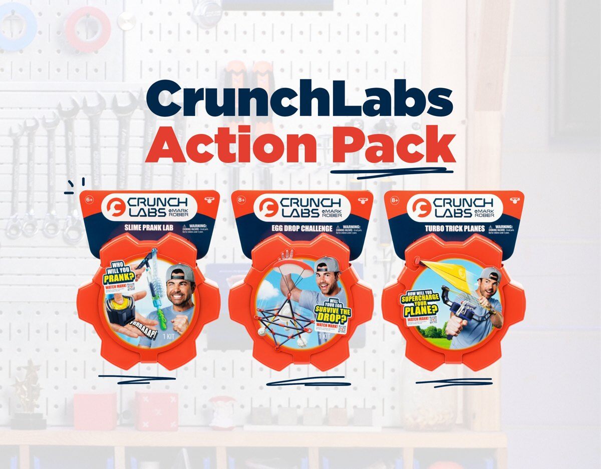CrunchLabs Action Pack with Slime Prank Lab, Egg Drop Challenge and Turbo Trick Planes