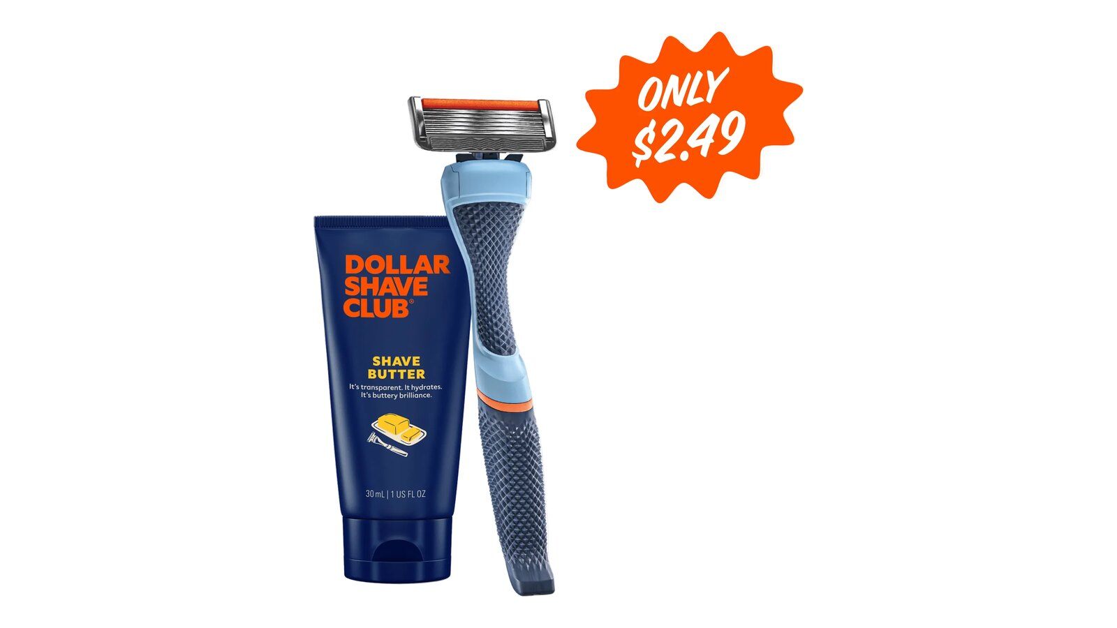 Dollar Shave Club No Frills Starter Set with razor and Shave Butter at $2.49
