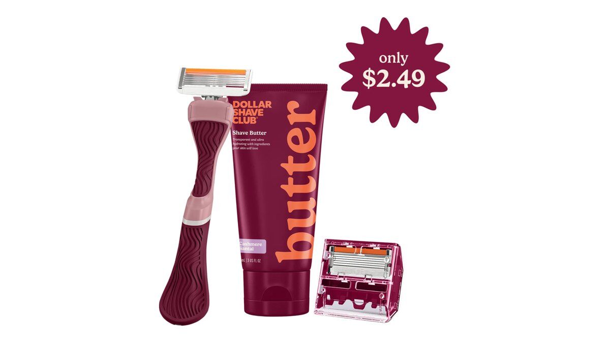 Dollar Shave Club Women's No Frills Starter Set with razor and butter at $2.49