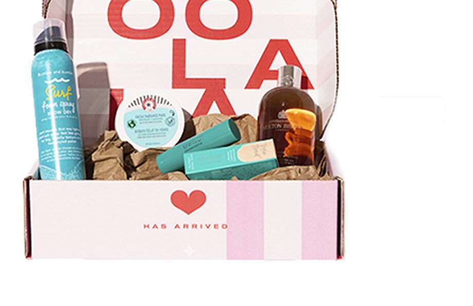 Open FabFitFun Beauty Edit box filled with hair, skincare and body products