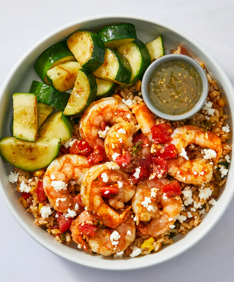 Factor Tex-Mex shrimp bowl