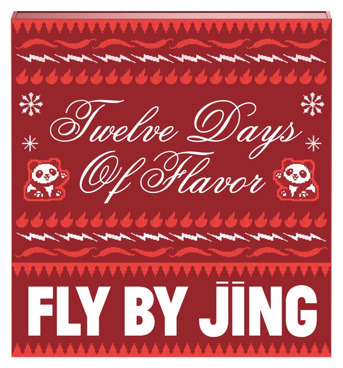 Fly By Jing Twelve Days of Flavor advent calendar 2026 in a red box with pandas