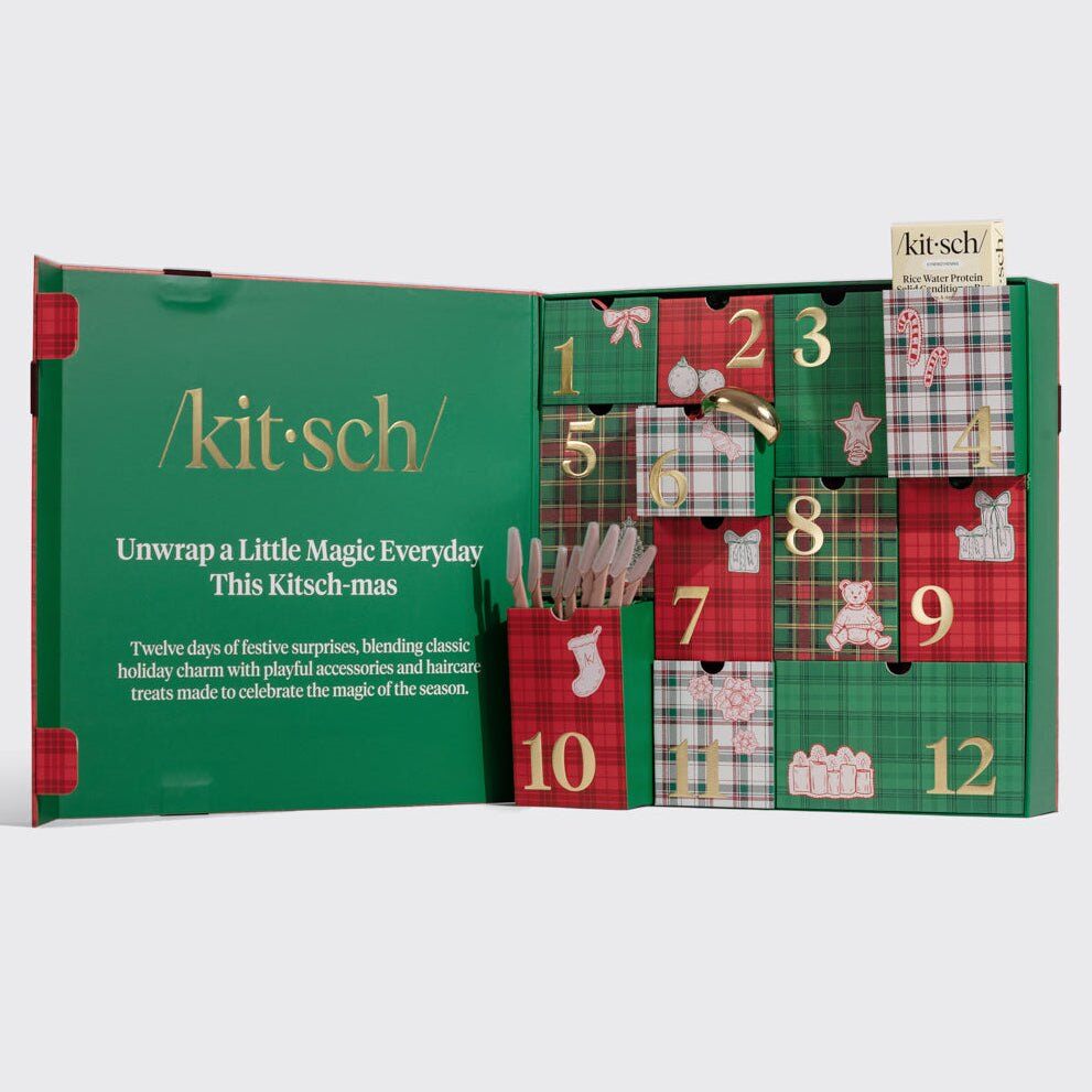 Kitsch Holiday Advent Calendar 2026 open with 12 numbered drawers