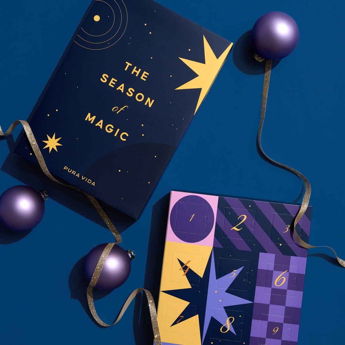 Pura Vida 24 Day Advent Calendar 2026 with its navy The Season of Magic sleeve