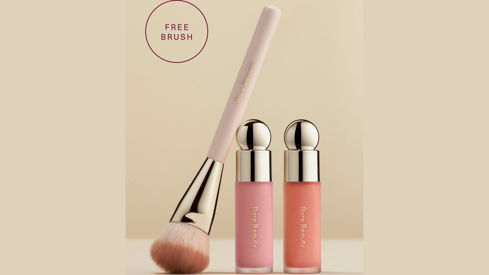 Rare Beauty Delena Soft Pinch Blush Bundle with two liquid blushes and a blush brush