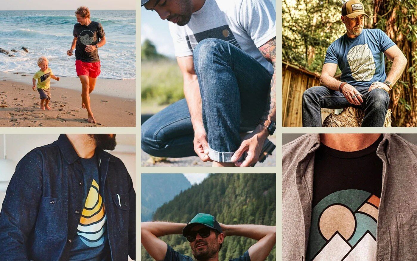 People wearing Wohven graphic T-shirts outdoors